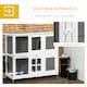 image 4 of PawHut Rabbit Hutch, Guinea Pig Cage with Wheels & Slide-out Trays, Grey