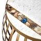 image 3 of Premium Round Coffee Table, Marble Top Decorative Coffee Table For Livingroom, Durable Modern Coffee Table White