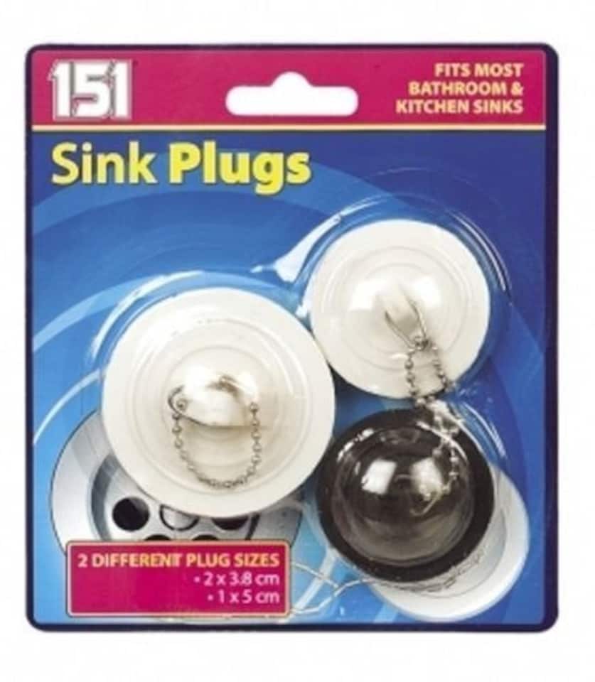 image 1 of Bathroom & Kitchen Rubber Sink Plugs - 3 Pack Fits Most Plugs