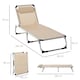 image 5 of Outsunny Foldable Outdoor Sun Lounger, Reclining Lounge Chair Camping Bed Cot with Pillow 4-Level Adjustable Back Aluminium Frame, Khaki