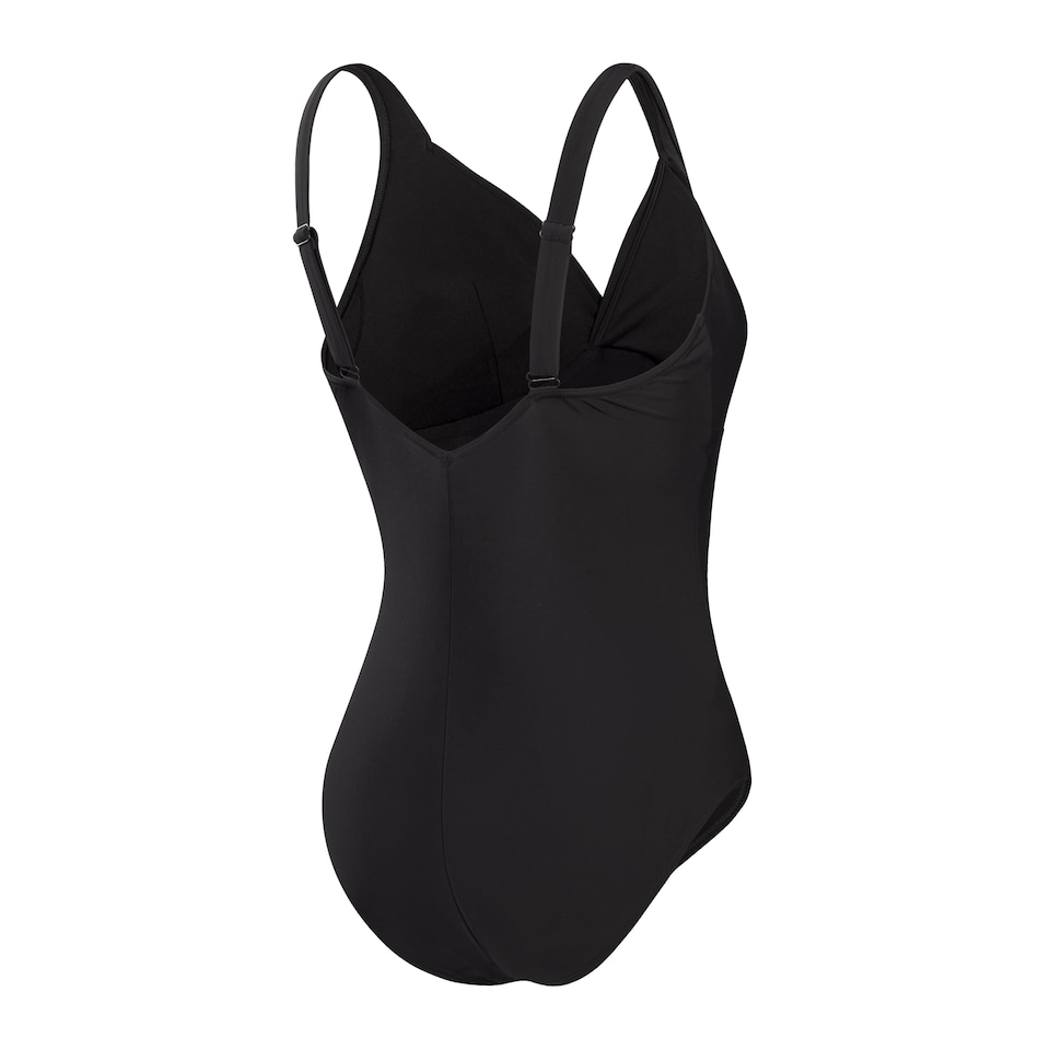 image 1 of Speedo Women's Shaping Cross Knot One Piece Swimsuit | Shapewear | Beach And Holiday Swimwear Swimwear, Black, 12