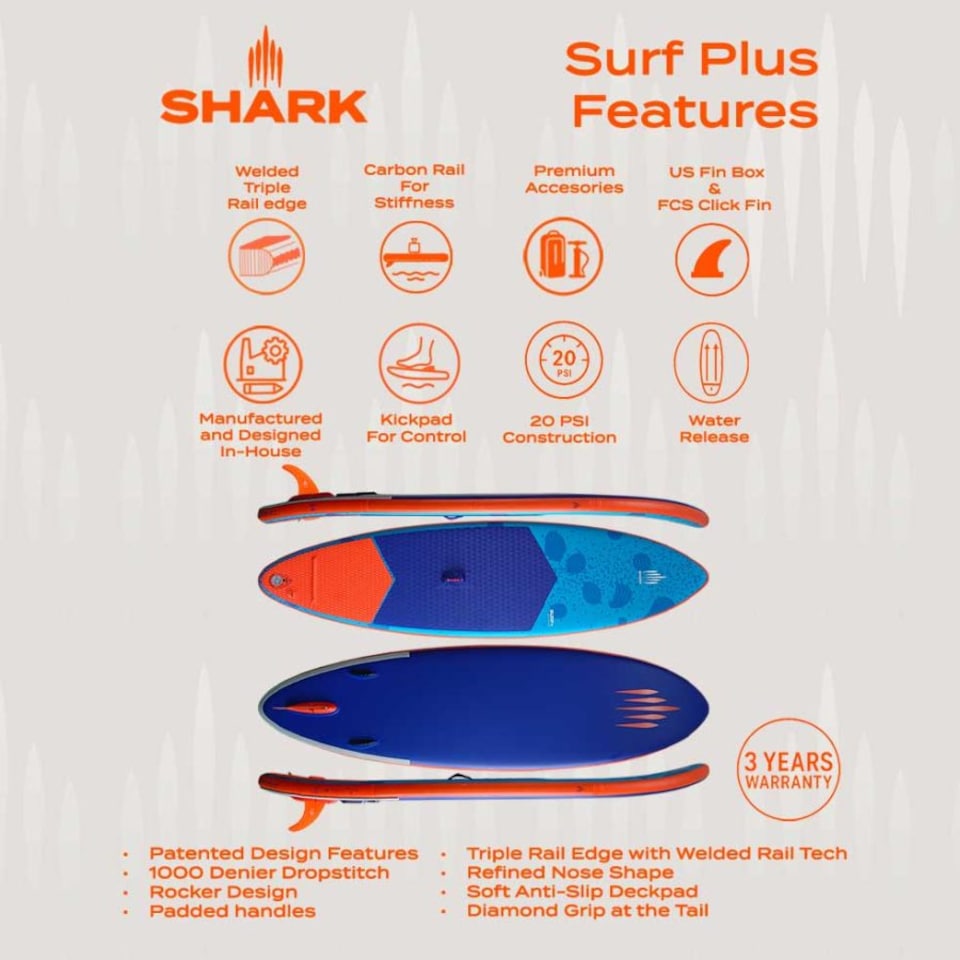 image 1 of Shark SUPs Surf 9'2 x 30 x 4 Paddleboard
