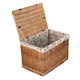 image 8 of 60cm Double Steamed Wicker Chest Picnic Basket with Lining Black | Black | One Size