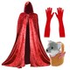 image 1 of Red Riding Hood Set - Cape, Basket with Wolf & Gloves Red | One Size