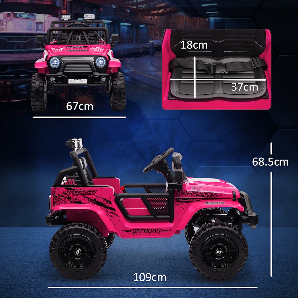 image 1 of AIYAPLAY Kids Ride On Car, 12V Electric Car for Kids with 4 Spring Suspension Wheels, Parental Remote Control, Music Horn LED Lights, Pink