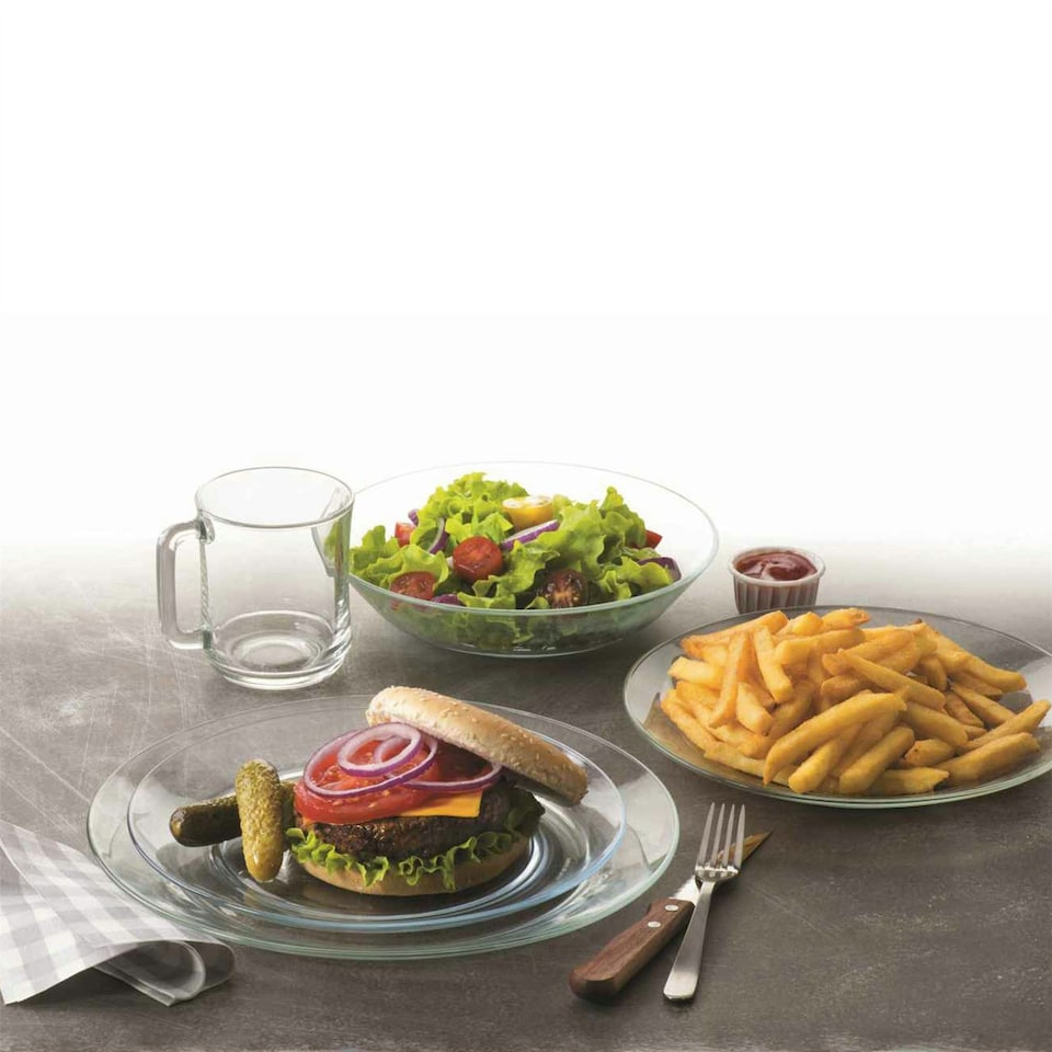 image 1 of Duralex Lys Glass Dessert Plates - Tempered, Heat Resistant - 190mm - Pack of 6 Clear