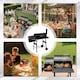 image 4 of Alivio Large Oil Drum Charcoal BBQ Grill with Offset Smoker