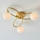 image 4 of Maye 3 Light Multi Arm Glass Semi Flush Ceiling Lamp Satin Brass