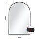 image 1 of Living and Home Arch-Shape Metal Framed Wall Mirror Decorative - 50*75cm Black