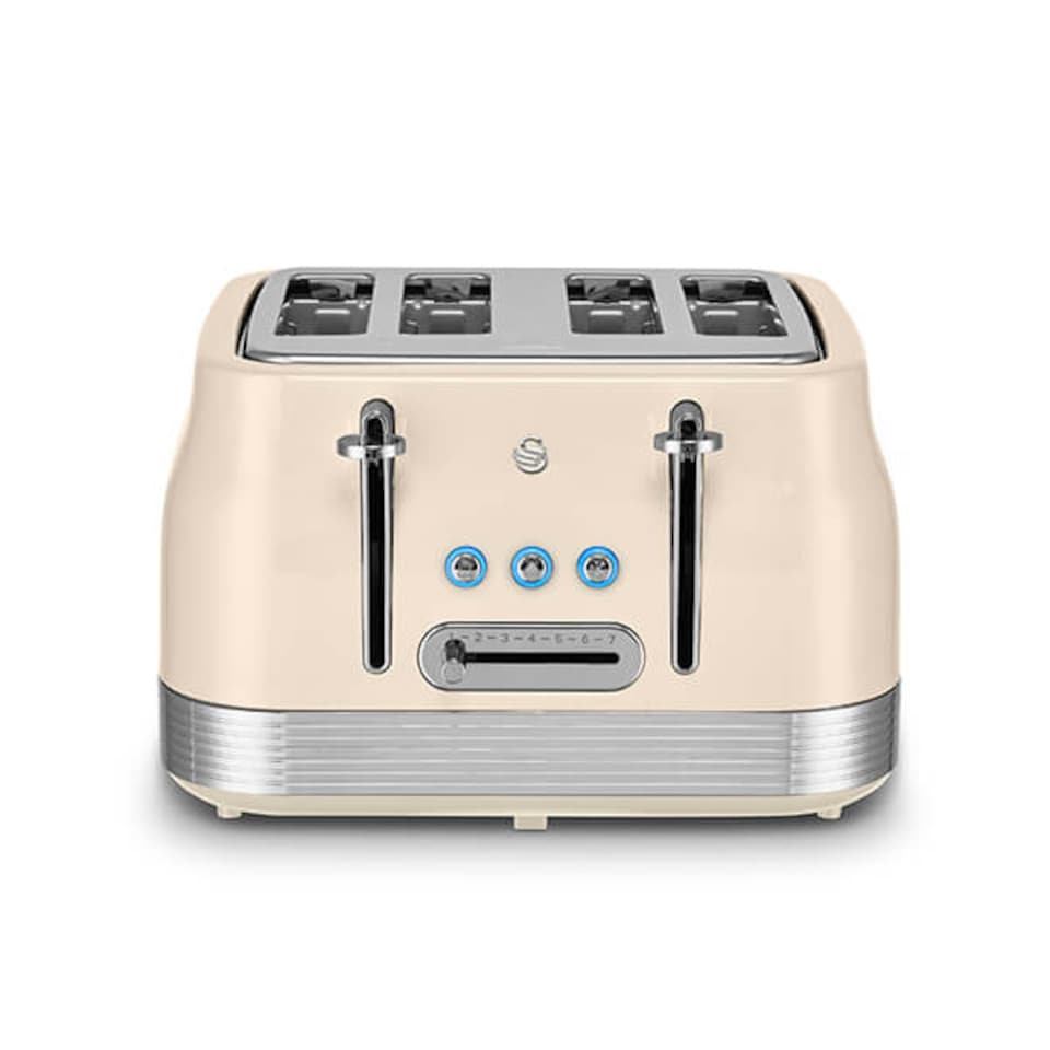 image 1 of Swan Retro Revive Cream Traditional Kettle & 4 Slot Toaster Set