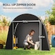 image 6 of Outsunny 8 x 4 ft Garden Storage Shed Tent, Waterproof Bike Tent with Roll-up Zipper Door and Galvanised Metal Frame, Outdoor Portable Shed Storage Shelter for Bike, Garden Tools | Grey