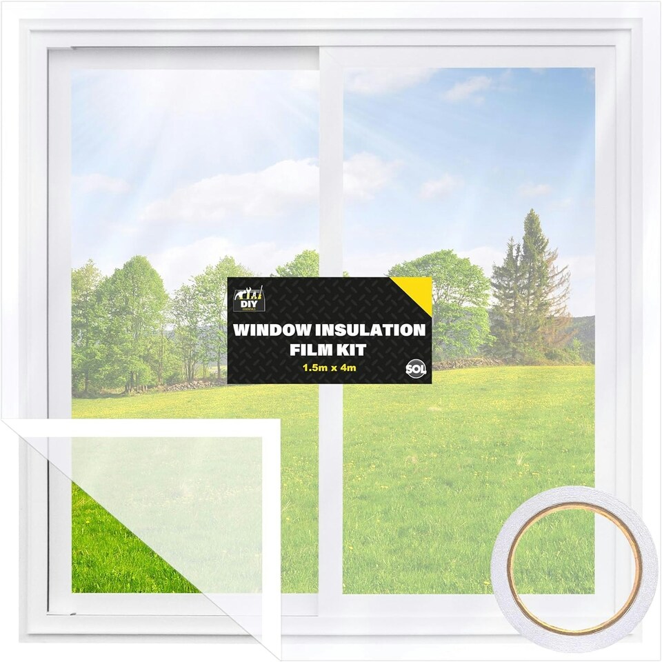 image 1 of SOL 1.5m x 4m Window Insulation Film Kit – Thermal Control for Summer & Winter Clear
