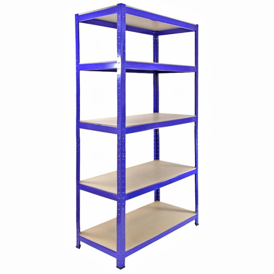 image 1 of 3 x Monster Racking T-Rax Metal Storage Shelves, Blue, 90cm W, 45cm D Blue