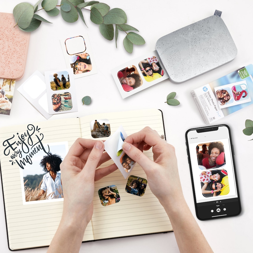 image 1 of 30 Sheets - HP Sprocket Cut Out Sticker Zink 2x3