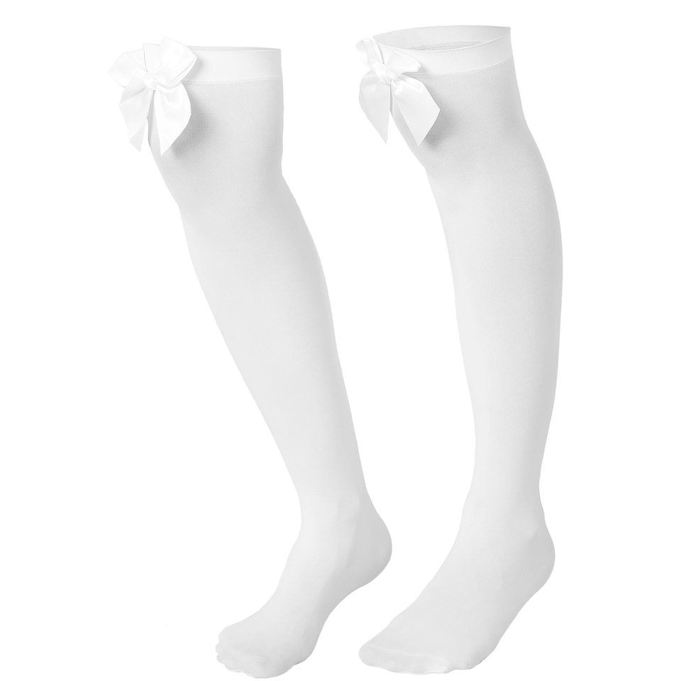 image 1 of Knee high socks with White Bow