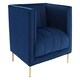 image 2 of Interiors by Premier Blue Velvet Armchair, Backrest Armchair, Easy to Clean Dining Armchair, Reliable Velvet Upholstered Chair