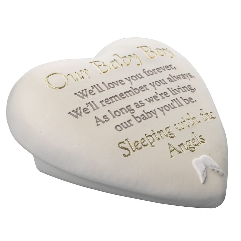 image 1 of Widdop Gifts Baby Boy Graveside Heart Plaque