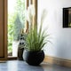 image 1 of Primrose Round Ribbed Planter Pot Black 41cm Black