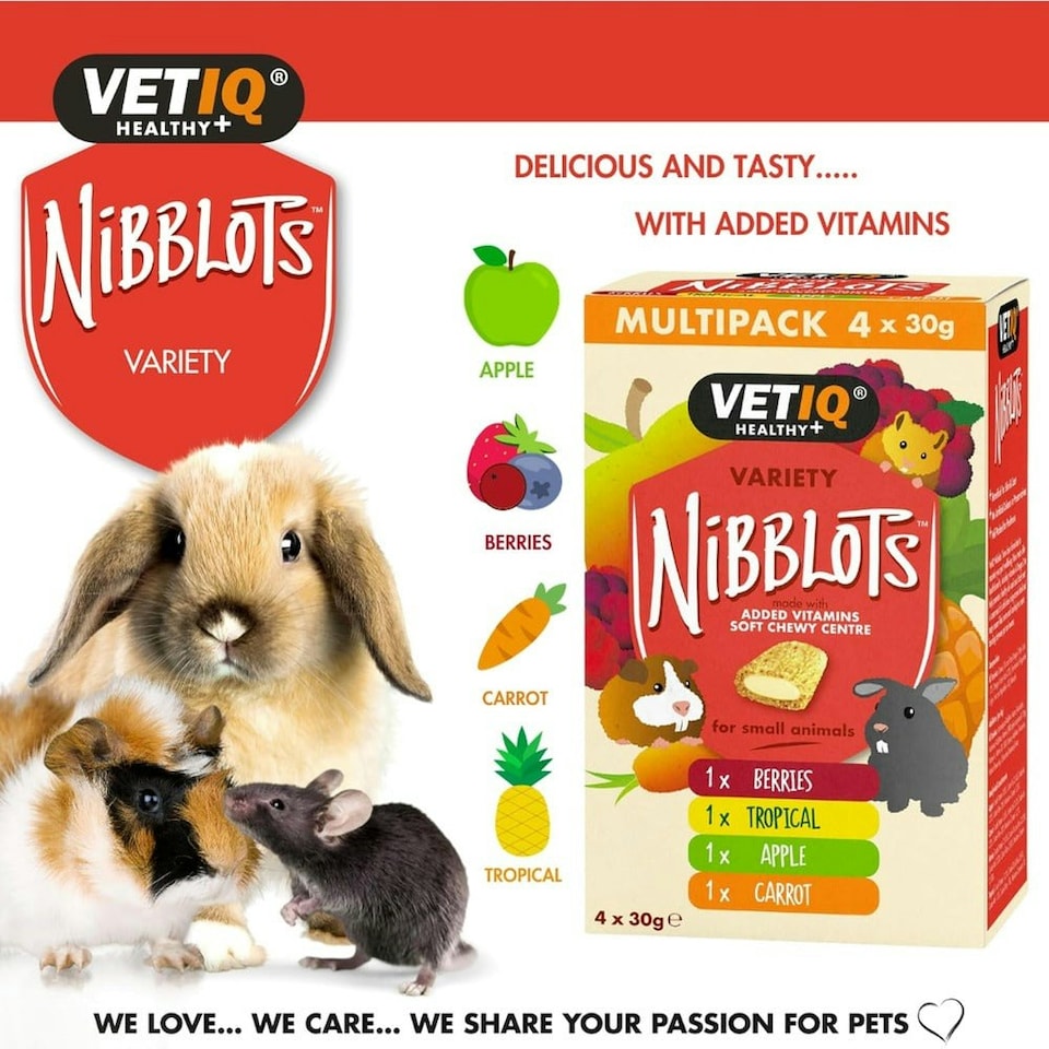 image 1 of VETIQ Nibblots For Small Animals Variety Pack, 4 x 30G