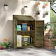 image 2 of Outsunny Wooden Garden Storage Shed w/Double Doors and Shelves, Green Green