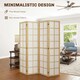 image 3 of HOMCOM Indoor Room Partition, 4 Panel Folding Room Divider, 160 x 170cm Brown | White | 160W x 170H x 1.7Dcm