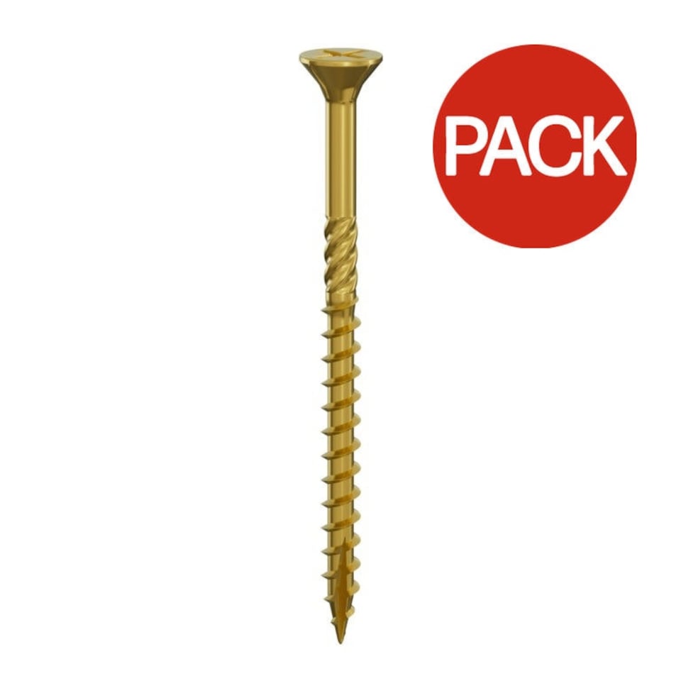Securfix Pro Wood Screws (Pack of 1000) - Brass - 50mm x 4mm
