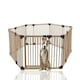 image 1 of Bettacare Wooden Dog Pen, Hexagon, 6 x 120cm, Natural Wood, 76cm High, Dog Pen for Pets Dogs and Puppy, Dog Playpen Cream