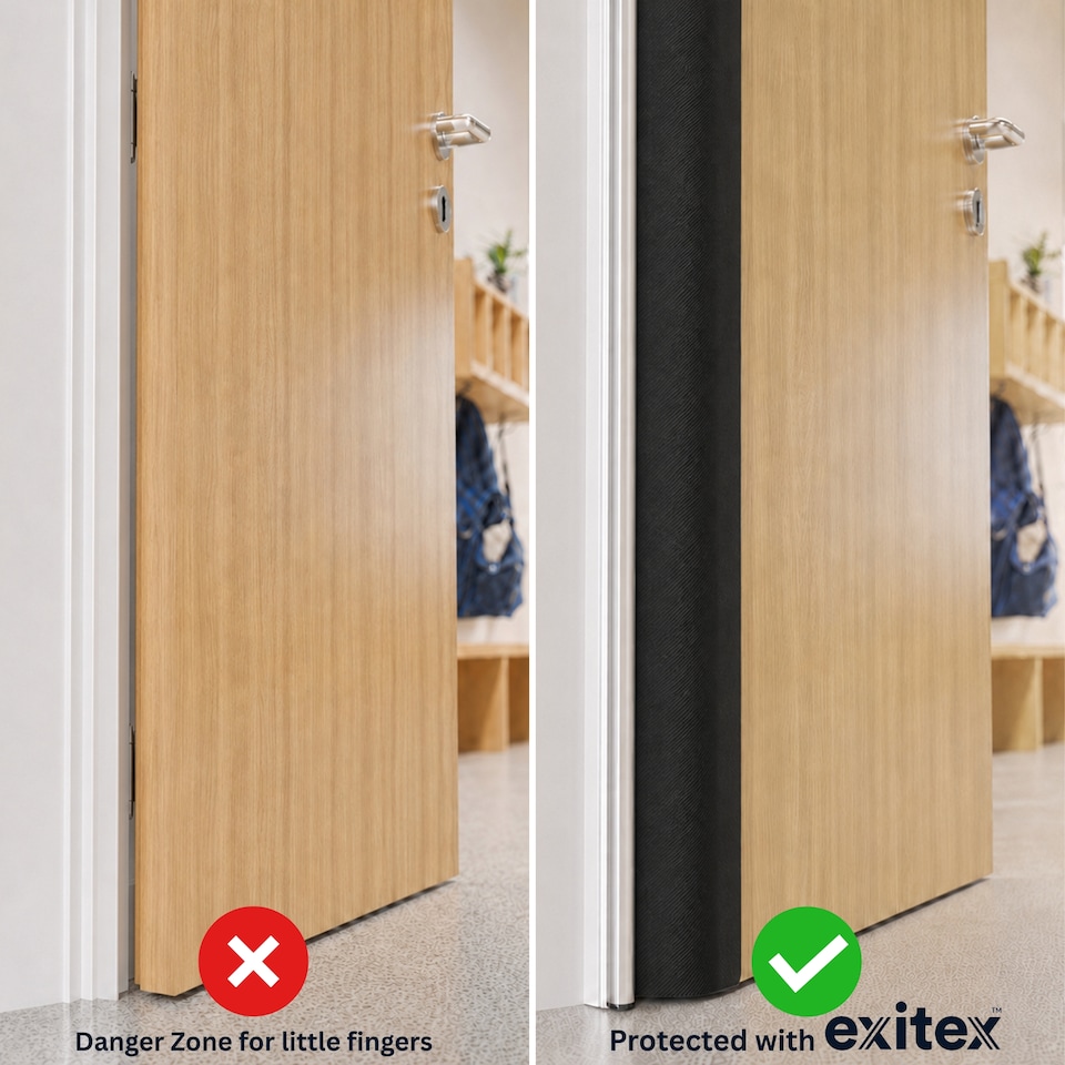 image 1 of Exitex Roller Finger Protector 1925mm, Door Hinge Safety Guard, Professional Protection | Silver