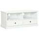 image 1 of HOMCOM Modern TV Unit Cabinet for TVs up to 45 Inches, TV Stand with Drawers, Open Shelves, Cable Holes for Living Room, White