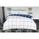 image 2 of Belledorm Dalton Brushed Cotton Checked Duvet Cover Set - Navy/White - Single