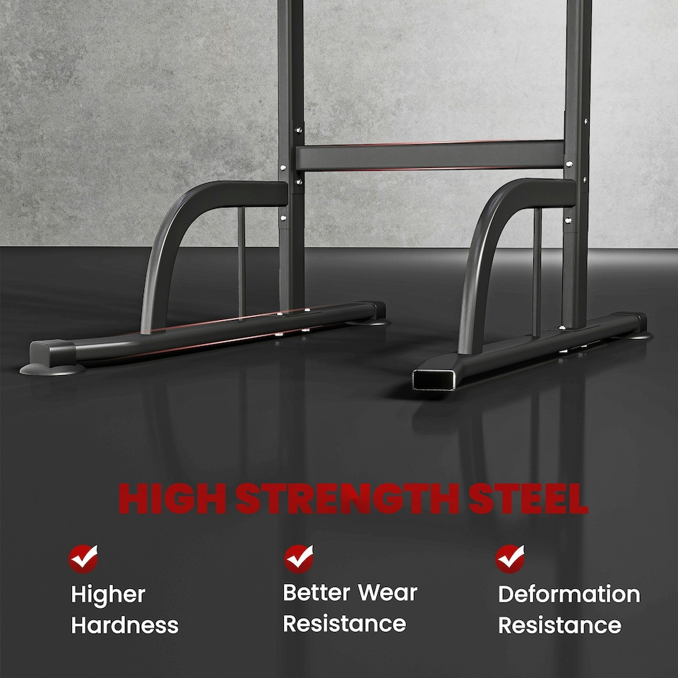 image 1 of HOMCOM Power Tower Multi-Function Pull Up Station w/ Adjustable Height for Gym