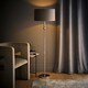 image 3 of ValueLights Marissa Grey Velvet Shade with Chrome Stacked Ball Floor Lamp | Grey