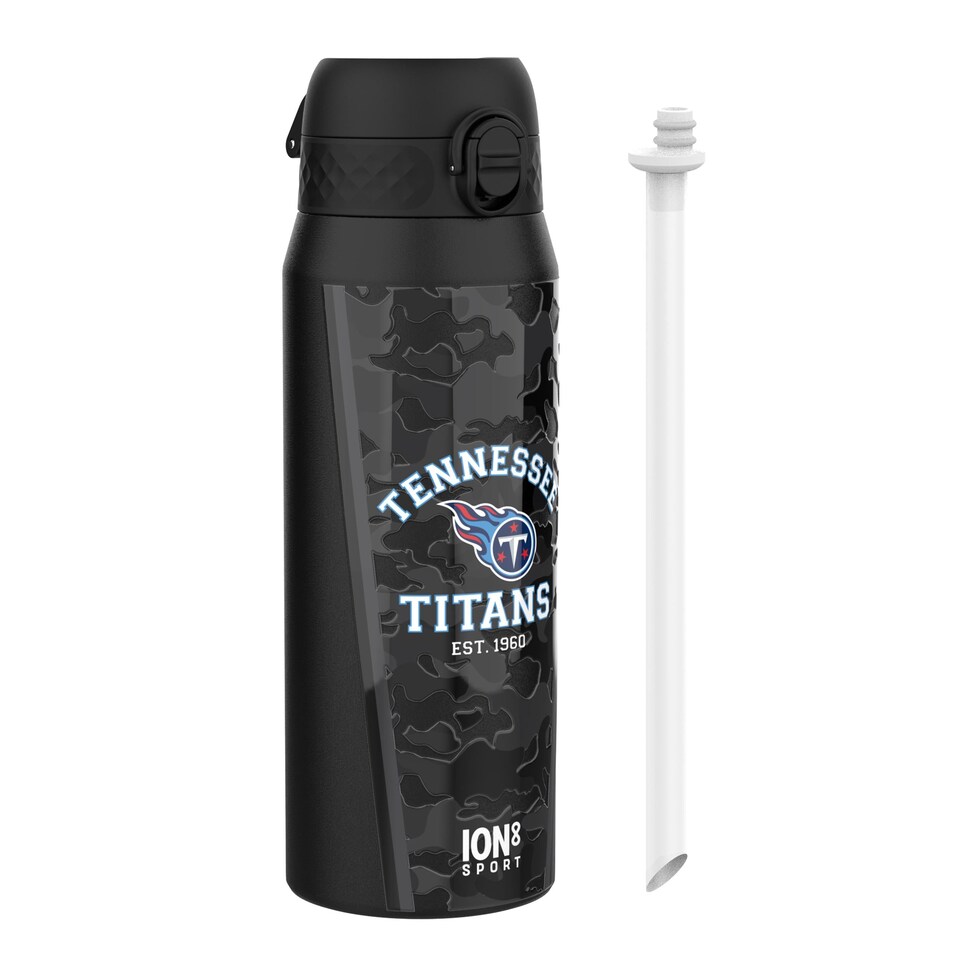 image 1 of NFL x Sports, Vacuum Insulated Steel Bottle, Series, 750ml (24oz) | Black | NFL Black Titans | One Size