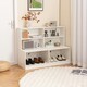 image 10 of COSTWAY Entryway Shoe Cabinet 2-in-1 Storage Shoe Bench White