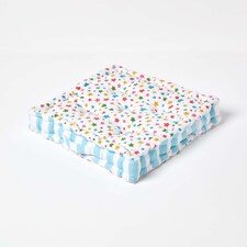 Homescapes Cotton Multi Coloured Stars Floor Cushion - 50 x 50 cm | Multi | Multi Colour | 50 x 50 cm