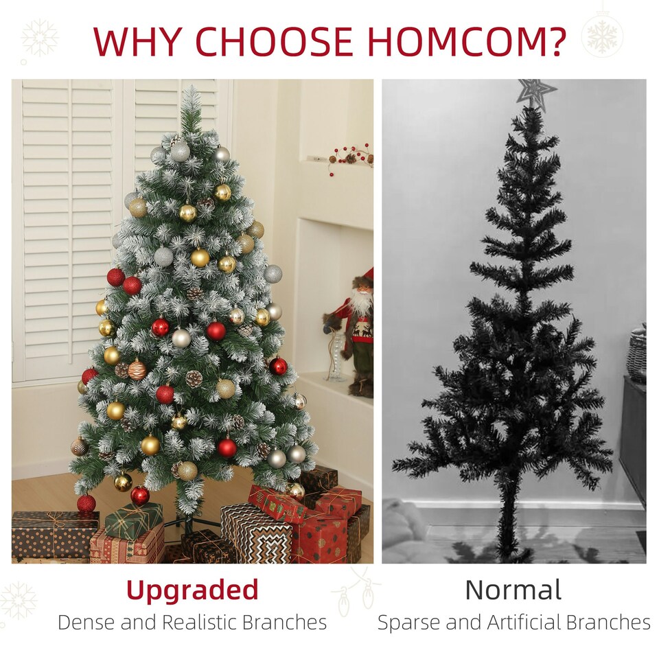 image 1 of HOMCOM 5ft Artificial Pine Christmas Tree with Pinecones, Steel Base