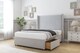 image 3 of Sloomy Devonshire Silver Plush Divan Bed With Mattress No Drawers With 54" Wingback Headboard 4' Small Double | Silver | Silver | Small Double | 1