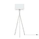 image 4 of ValueLights Camden Brushed Chrome Tripod Floor Lamp White Shade White