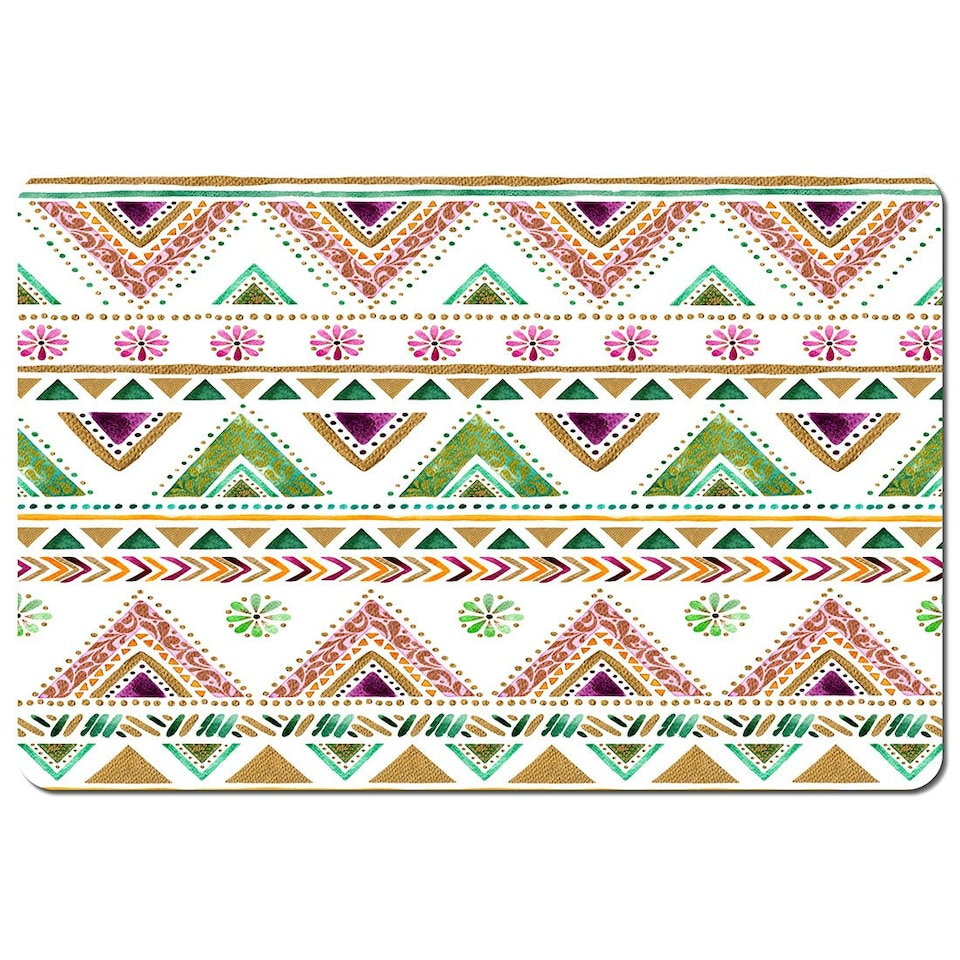 image 1 of Colorful Striped gold style triangles (Placemat)
