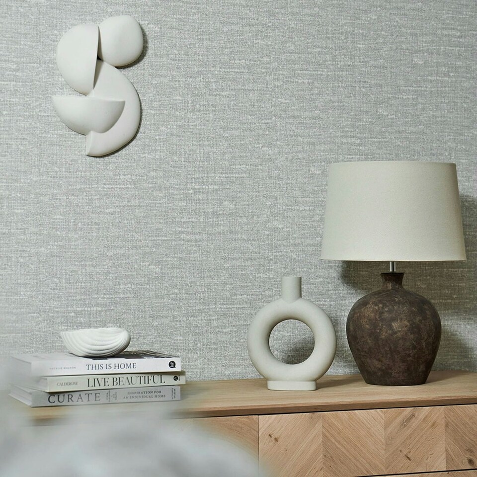 image 1 of Loom Luxe Wallpaper in Soft Grey Multi