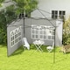 image 7 of Outsunny Gazebo Side Panels for 3x3(m) or 3x6m Gazebo Canopy, 2 Pack, White