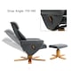 image 3 of Living and Home Swivel Faux Leather Lounge Recliner with Ottoman Grey
