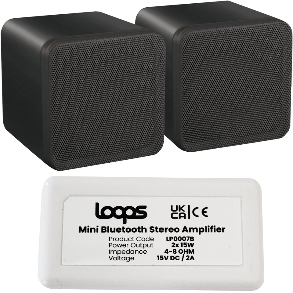 image 1 of Wireless Bluetooth Amplifier & 80W Background Speaker Kit Home Cinema HiFi Amp