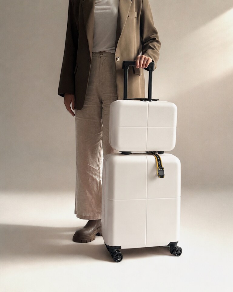 image 1 of Premium 100% Makrolon PC 2 PCS Suitcase Set | Vanity + Cabin Luggage