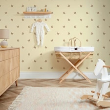 Cozy Bear Wallpaper in Lemon Yellow Multi
