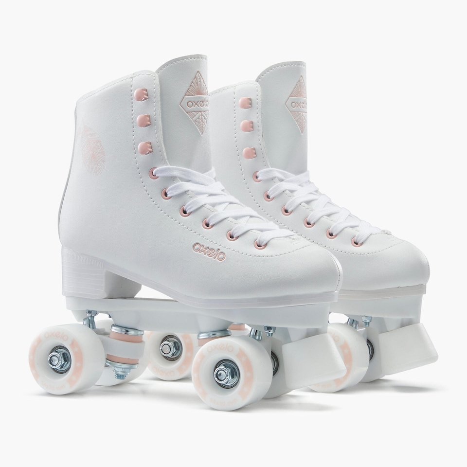 image 1 of Decathlon White Roller Skates - 4-Wheel Skates 100 Series