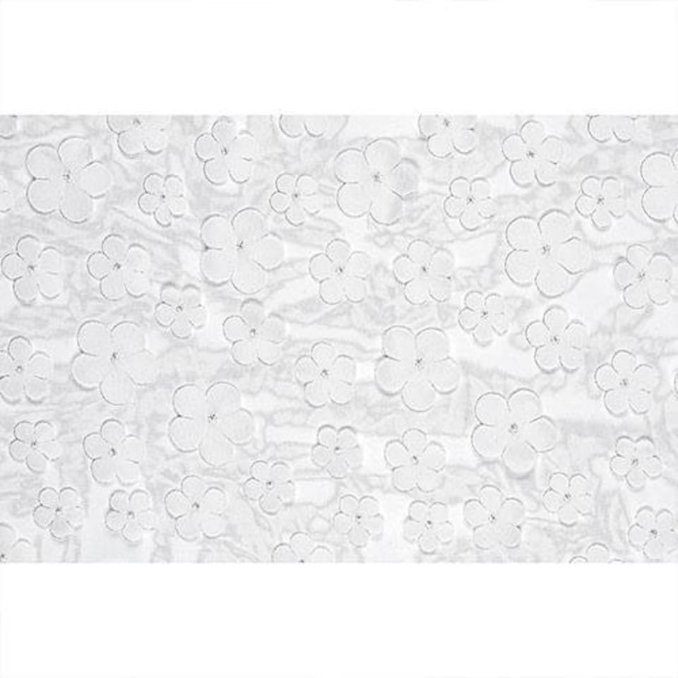 image 1 of White Floral Tulle Table Runner 5m White
