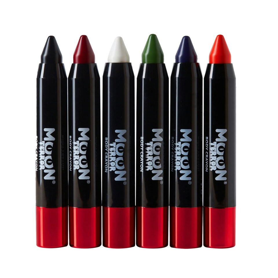 image 1 of Moon Terror Halloween Body Crayons (Pack of 6) - Red/Black/Purple/Orange/White/Green - One Size