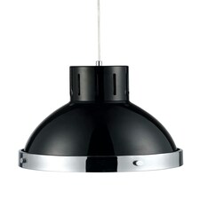 Interiors by Premier Jasper Black and Chrome Bell Shaped Pendant Light