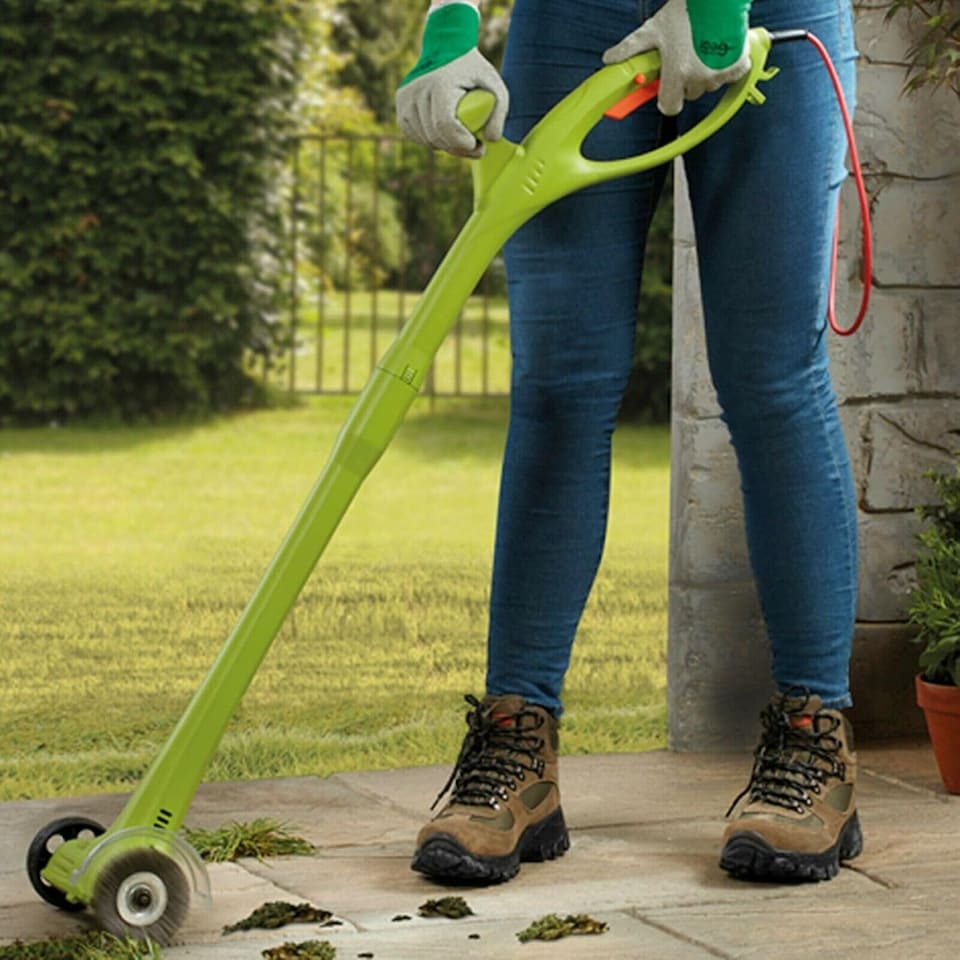 image 1 of Electric Weed Sweeper with Spare Brushes | Green